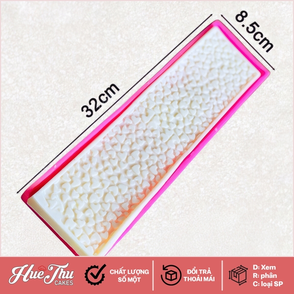 Khuôn silicon Trái Tim Nhí ốp viền cho bánh rau câu 3D 4D nhấn xôi