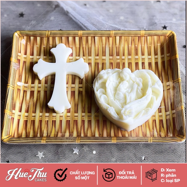 Khuôn silicon Trái Tim (mẹ ôm con) làm bánh rau câu 3D 4D nhấn xôi, fondant, socola, nến hanmade