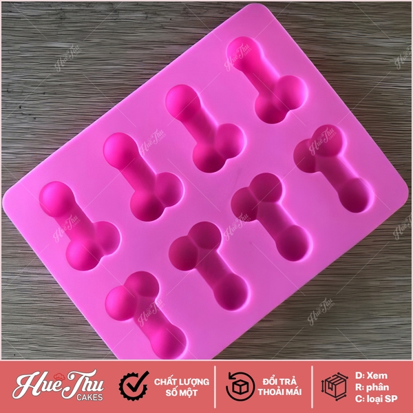 Khuôn silicon Tình Yêu Cũ 2 Củ (vỉ 8 hình) làm bánh rau câu 3D 4D nhấn xôi, fondant, socola, nến hanmade