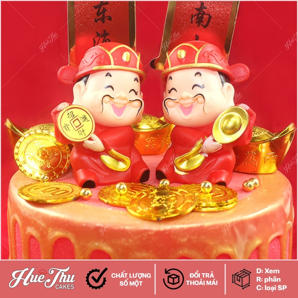 Ông Thần Tài trang trí bánh sinh nhật, bánh rau câu