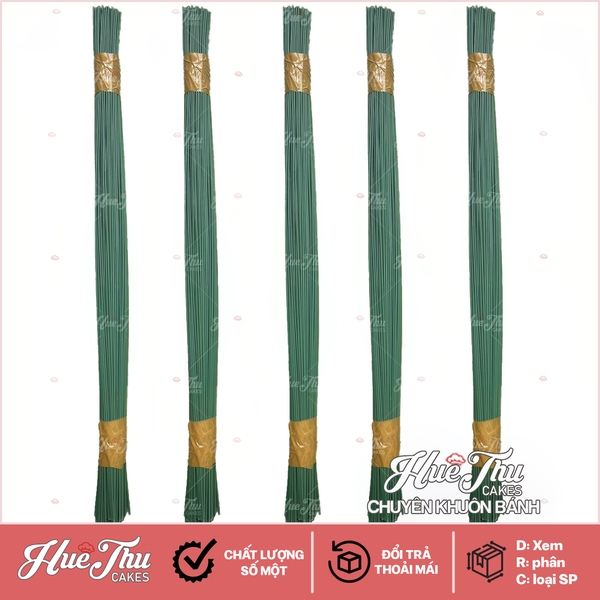 Dây kẽm xanh dài 40cm (5 cái) tạo hình quai giỏ hoa, giỏ bánh rau câu