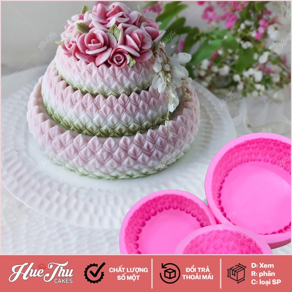 Khuôn silicon Tháp Sen Thái làm bánh rau câu 3D 4D nhấn xôi, fondant, socola, nến hanmade