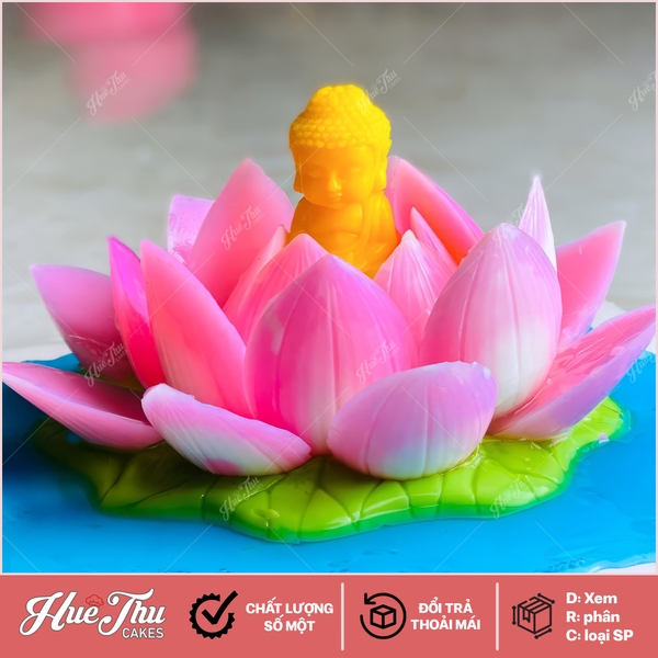 Khuôn nhựa Hoa Sen Ghép làm bánh rau câu 3D 4D nhấn xôi, fondant, socola, nến hanmade
