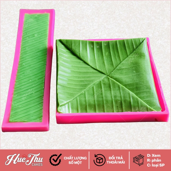 Khuôn silicon Lá Chuối làm bánh rau câu 3D 4D nhấn xôi, fondant, socola, nến hanmade dịp lễ Tết