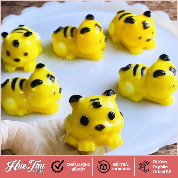 Khuôn silicon Hổ Con (vỉ 6 khuôn) làm bánh rau câu 3D 4D nhấn xôi, fondant, socola, nến hanmade, chè trôi nước