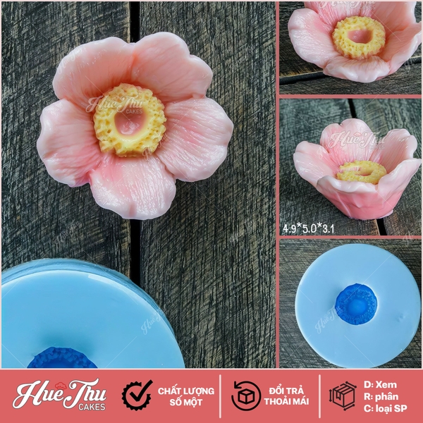 Khuôn silicon hoa Thái (bộ 3 khuôn X6 X7 X8) làm bánh rau câu 3D 4D nhấn xôi, fondant, socola, nến hanmade