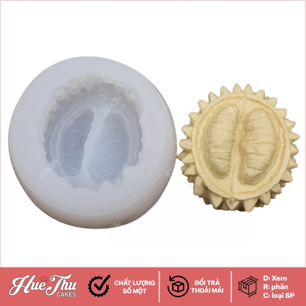Khuôn silicon Quả Sầu Riêng làm bánh rau câu 3D 4D nhấn xôi, fondant, socola, nến hanmade