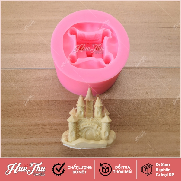 Khuôn silicon Tòa Lâu Đài Nhỏ làm bánh rau câu 3D 4D nhấn xôi, fondant, socola, nến hanmade