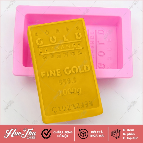 Khuôn silicon Vàng Miếng làm bánh rau câu 3D 4D nhấn xôi, fondant, socola, nến hanmade
