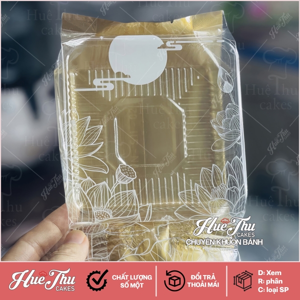 Combo Khay Túi Liên Hoa 11cm đựng bánh Trung Thu (100 bộ) - Túi hàn đựng bánh