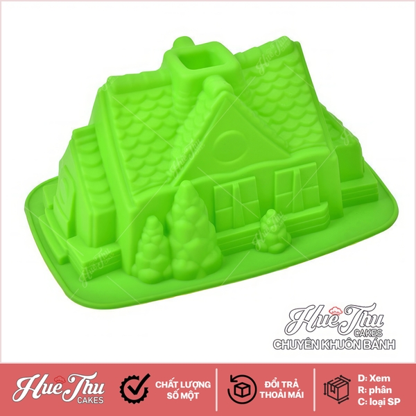 Khuôn silicon Ngôi Nhà Lớn 26*20cm làm bánh rau câu 3D 4D nhấn xôi, fondant, socola, nến hanmade