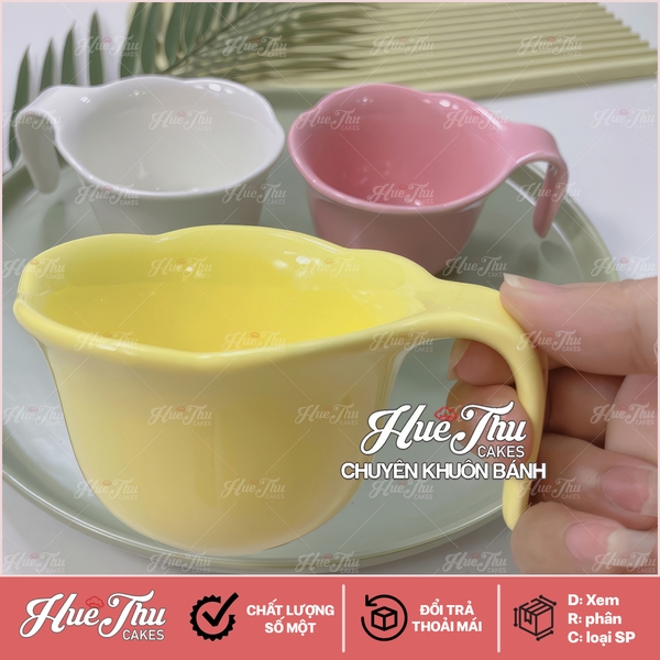 Cốc Cắm Hoa Có Quai - Ly Cốc Sứ (nhiều màu) trang trí bàn tiệc, mâm cúng