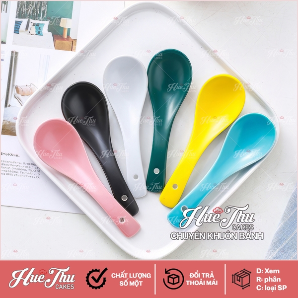Thìa sứ nhiều màu trang trí bàn tiệc, mâm cúng - Muỗng ăn phở, ăn súp, thìa ăn cơm