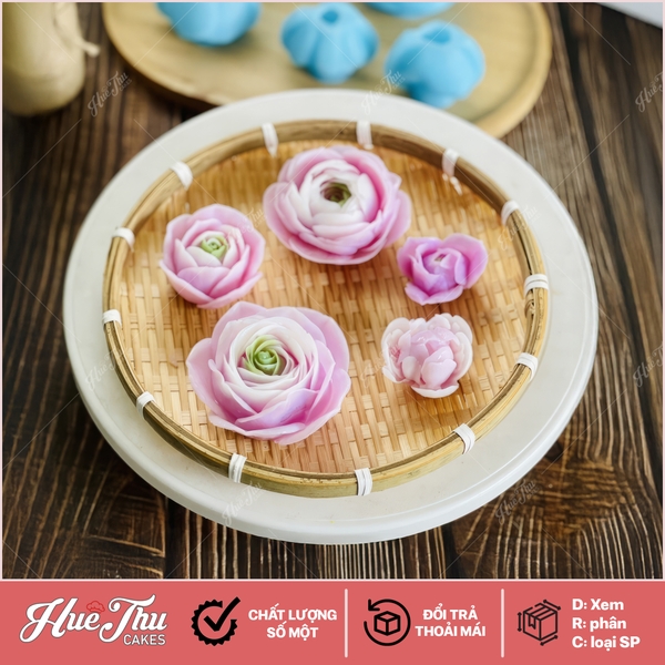 Combo 5 khuôn silicon Hoa Hồng 183-187-188-203-211 làm bánh rau câu 3D 4D nhấn xôi, fondant, socola, nến hanmade