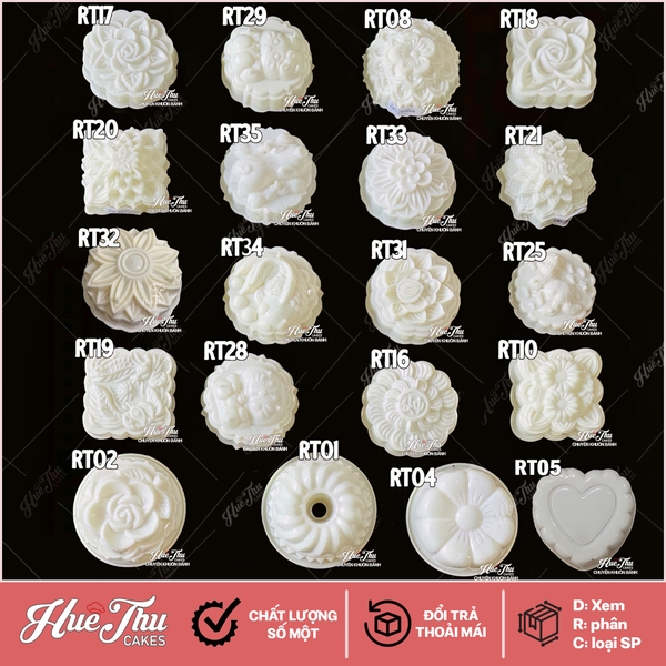 Bộ 20 khuôn rau câu, nhấn xôi Vĩnh Trường RT 250g dùng làm bánh rau câu trung thu, ép xôi