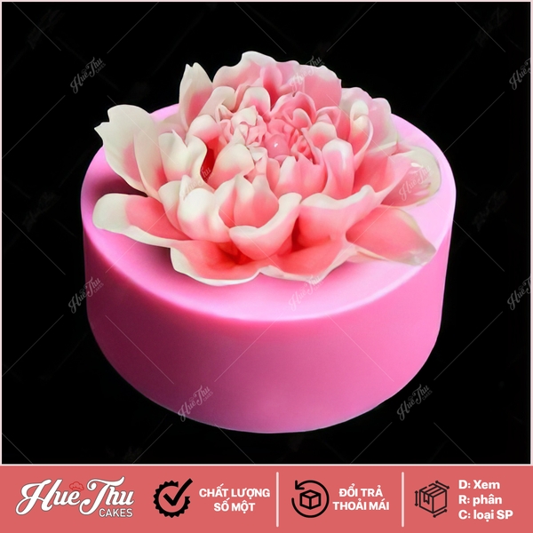Khuôn silicon hoa Mẫu Đơn 13cm làm bánh rau câu 3D 4D nhấn xôi, fondant, socola, nến hanmade