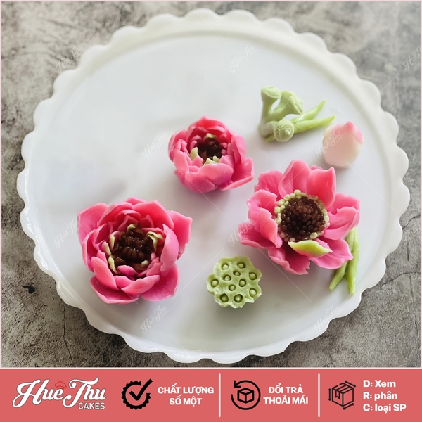 Khuôn silicon Hoa Sen A243 (set 6 khuôn) làm bánh rau câu 3D 4D nhấn xôi, fondant, socola, nến hanmade