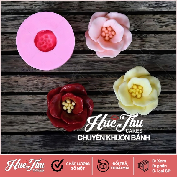Khuôn silicon hoa Thái P25 4cm làm bánh rau câu 3D 4D nhấn xôi, fondant, socola, nến hanmade