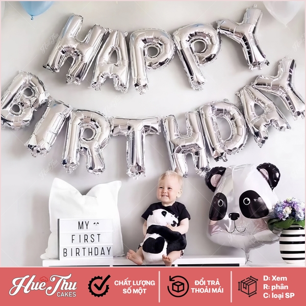 Bong bóng chữ Happy Birthday trang trí tiệc sinh nhật