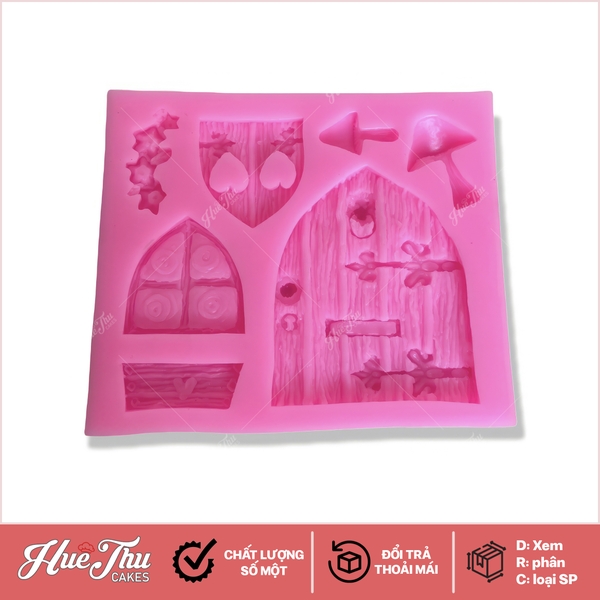 Khuôn silicon hình Cửa Sổ làm bánh rau câu 3D 4D nhấn xôi, fondant, socola, nến hanmade