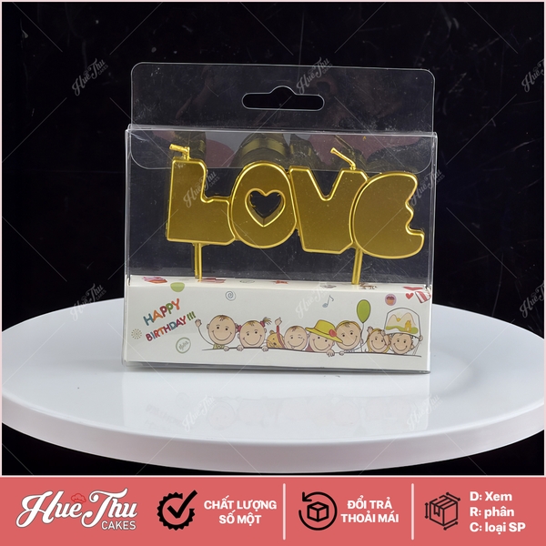 Nến chữ Happy Birthday, Love trang trí bánh rau câu, bánh kem, bánh sinh nhật