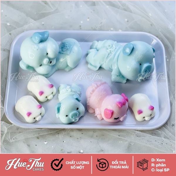Khuôn silicon con Heo làm bánh rau câu 3D 4D chè trôi nước