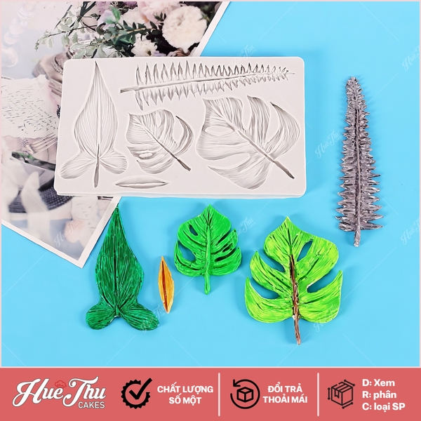 Khuôn silicon lá Nhiệt Đới dùng làm bánh rau câu 3D 4D nhấn xôi, fondant, socola, nến hanmade