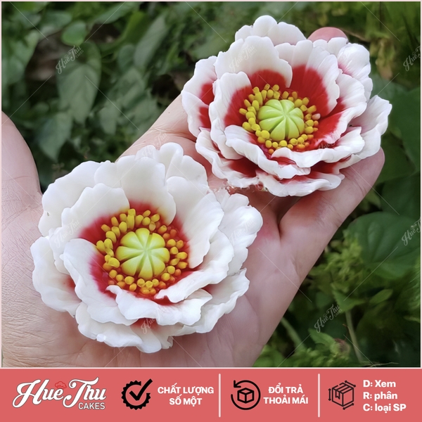 Khuôn silicon Hoa Mẫu Đơn Thái 7cm làm bánh rau câu 3D 4D nhấn xôi, fondant, socola, nến hanmade
