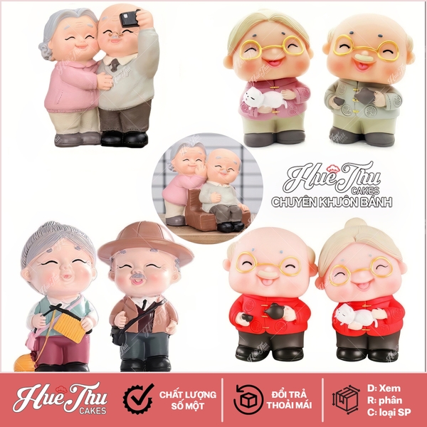Búp bê Ông Bà (nhiều mẫu) dùng trang trí bánh sinh nhật, bánh rau câu