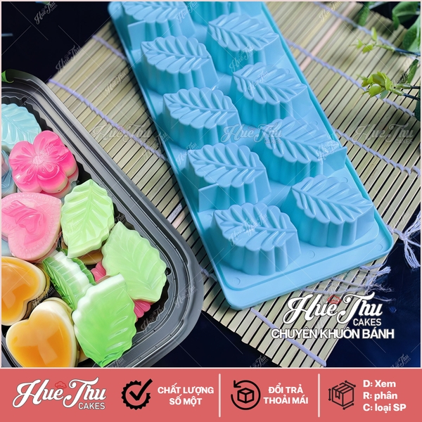 Khuôn rau câu, khay đá Chiếc Lá làm bánh rau câu 3D 4D nhấn xôi, fondant, socola, nến hanmade
