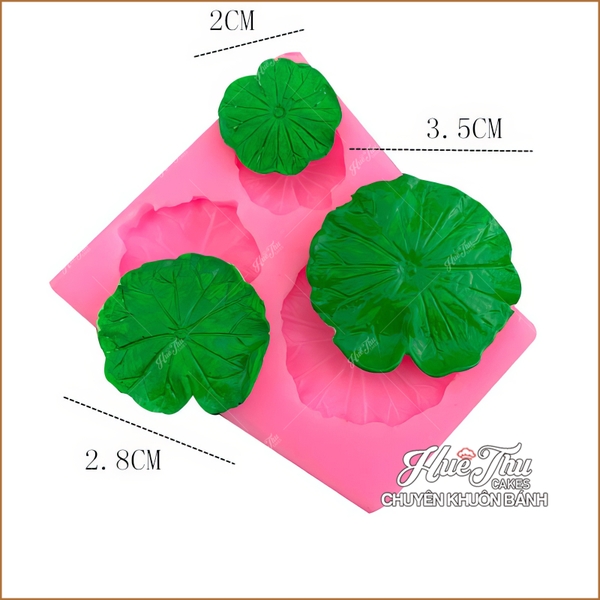 Khuôn silicon Lá Sen (3 lá lớn nhỏ) làm bánh rau câu 3D 4D nhấn xôi, fondant, socola, nến hanmade