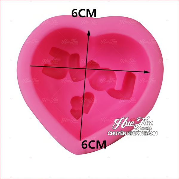 Khuôn silicon Trái Tim (chữ Love) làm bánh rau câu 3D 4D nhấn xôi, fondant, socola, nến hanmade