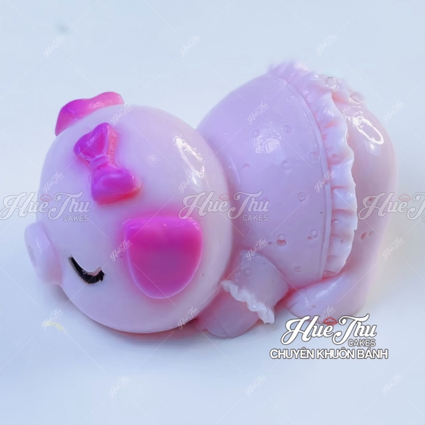 Khuôn silicon con Heo làm bánh rau câu 3D 4D chè trôi nước