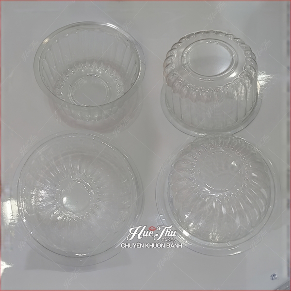 Hộp nhựa gập nắp cầu HH83 trong suốt (10 cái) đựng bánh rau câu trung thu, bông lan