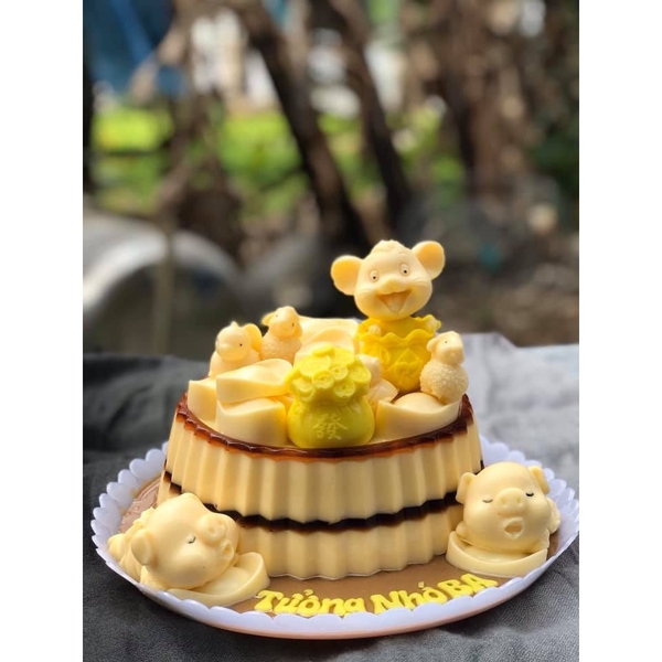 Khuôn rau câu Thố Tròn / Thố Tim làm bánh rau câu 3D 4D nhấn xôi, fondant, socola, nến hanmade