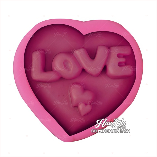 Khuôn silicon Trái Tim (chữ Love) làm bánh rau câu 3D 4D nhấn xôi, fondant, socola, nến hanmade