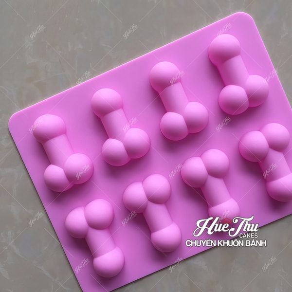 Khuôn silicon Tình Yêu Cũ 2 Củ (vỉ 8 hình) làm bánh rau câu 3D 4D nhấn xôi, fondant, socola, nến hanmade