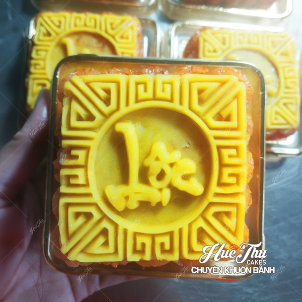 Khuôn lò xo Phúc Lộc Thọ Tài 150g (vuông, 4 mặt) - khuôn làm bánh trung thu, bánh dứa, bánh cốm xu xê, nhấn xôi hoa đậu