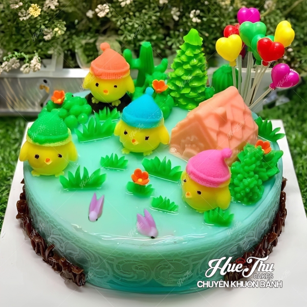 Bộ 4 khuôn silicon Gà Con 6cm làm bánh rau câu 3D 4D nhấn xôi, fondant, socola, nến hanmade