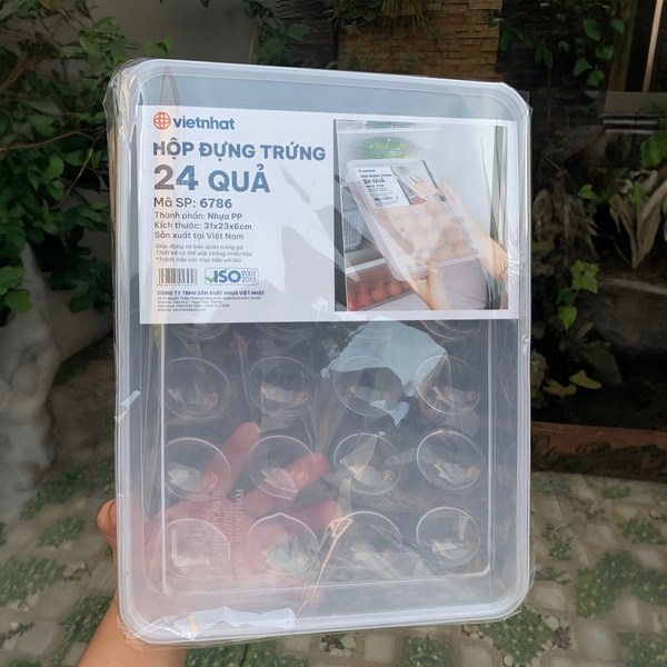 Khay Hộp Đựng Bánh Trôi, Trứng 24 Ô Có Nắp nhựa trong suốt, hộp đựng chè trôi
