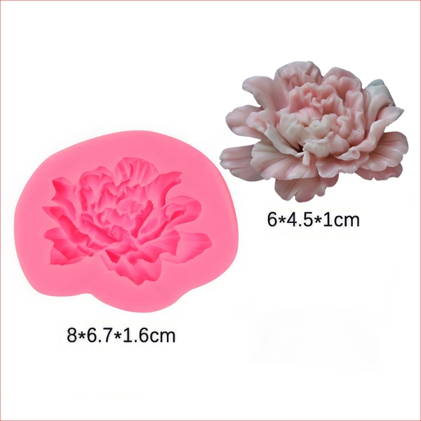 Khuôn silicon Hoa Mẫu Đơn A81 6cm làm bánh rau câu 3D 4D nhấn xôi, fondant, socola, nến hanmade
