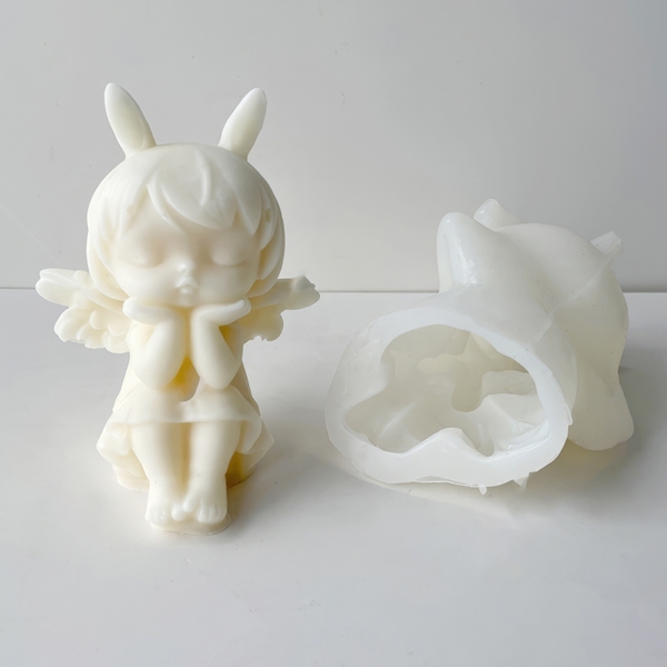 Khuôn silicon Em Bé Ngồi A93 làm bánh rau câu 3D 4D nhấn xôi, fondant, socola, nến hanmade