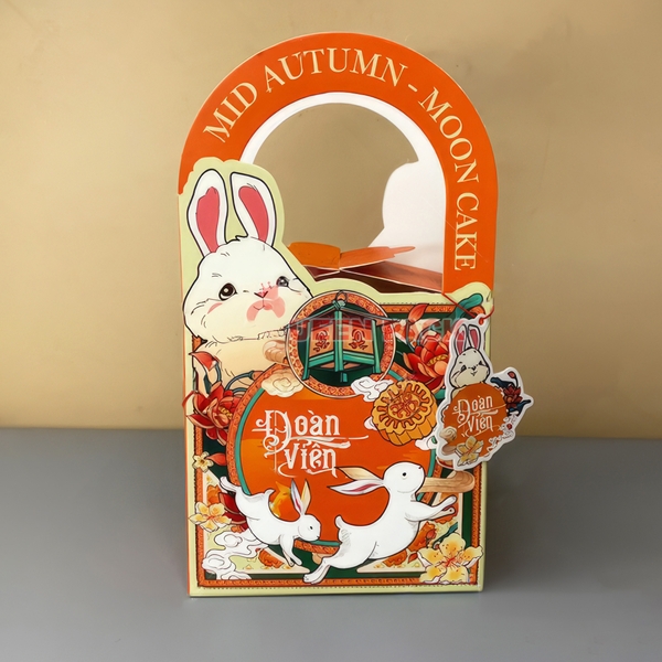 Hộp trung thu 1 bánh Thỏ Đoàn Viên - hộp đựng bánh Trung Thu 125g - 250g