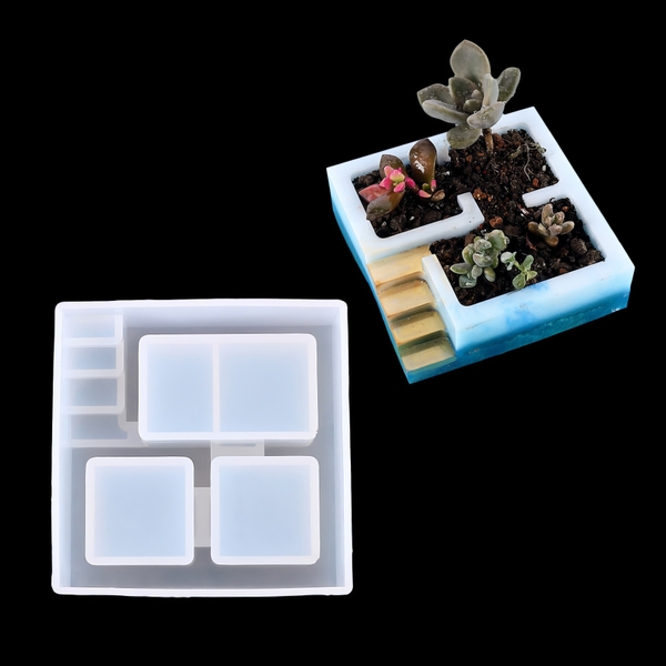 Khuôn silicon Cầu Thang Vuông 10.6cm A106 làm bánh rau câu 3D 4D nhấn xôi, fondant, socola, nến hanmade
