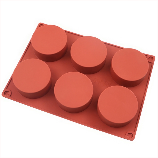 Khuôn silicon Viên Trụ Tròn A55 (vỉ 6 hình) làm bánh rau câu 3D 4D nhấn xôi, fondant, socola, nến hanmade