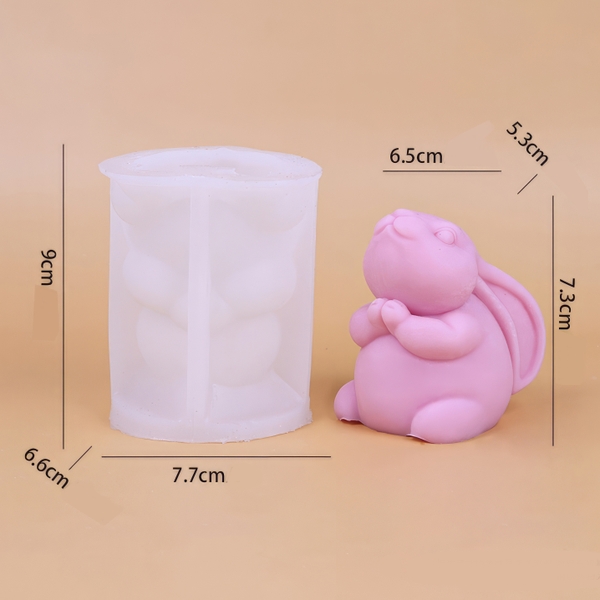 Khuôn silicon Con Thỏ A66 6.5cm làm bánh rau câu 3D 4D nhấn xôi, fondant, socola, nến hanmade