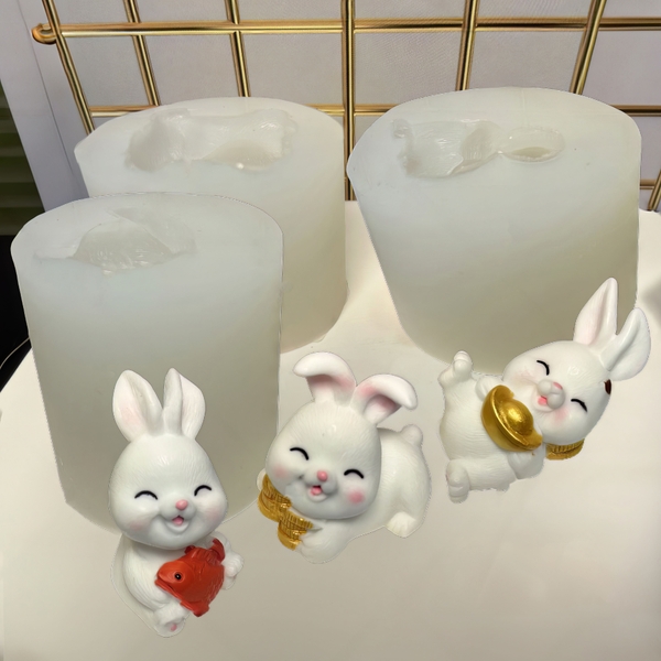 Khuôn silicon Con Thỏ A67 4cm làm bánh rau câu 3D 4D nhấn xôi, fondant, socola, nến hanmade