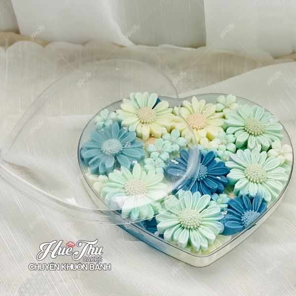 Hộp nhựa Trái Tim trong 14/20cm đổ thạch rau câu, đóng gói bánh kẹo