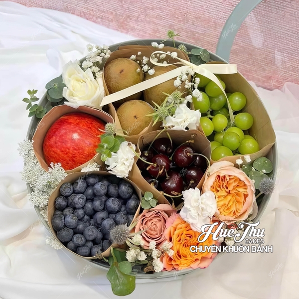 Hộp đựng bánh tròn nắp trong (nhiều màu) đựng bánh, hoa, trái cây