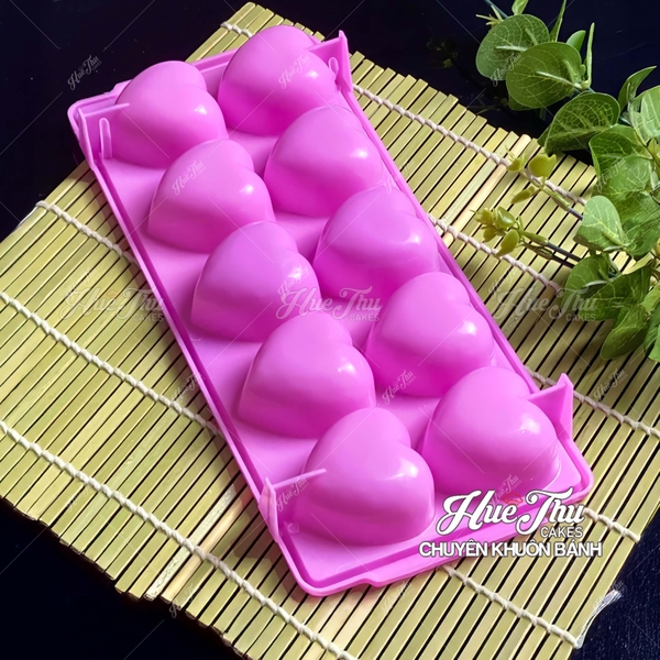 Khuôn rau câu, khay đá Trái Tim làm bánh rau câu 3D 4D nhấn xôi, fondant, socola, nến hanmade